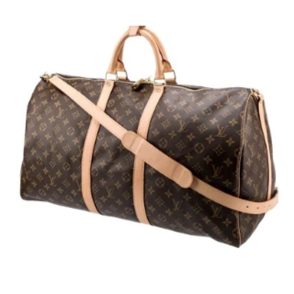 💎Louis Vuitton AUTHENTIC Monogram Keepall Bandouliere 55 Iconic Bag Weekender - Picture 15 of 16